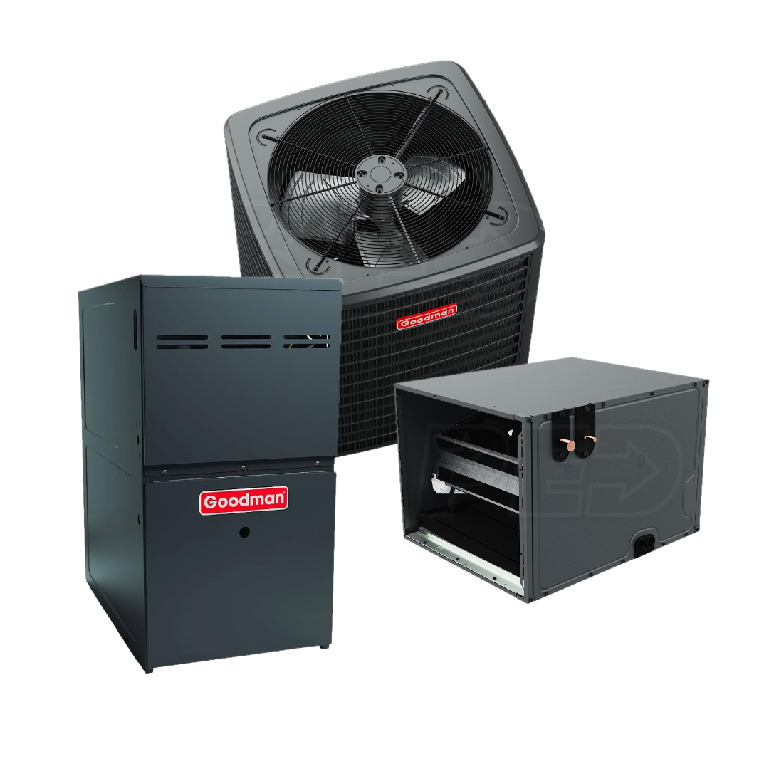 Goodman - 1.5 - Ton - 14.3 SEER2 - Gas Furnace System – 96% AFUE - Horizontal Only System