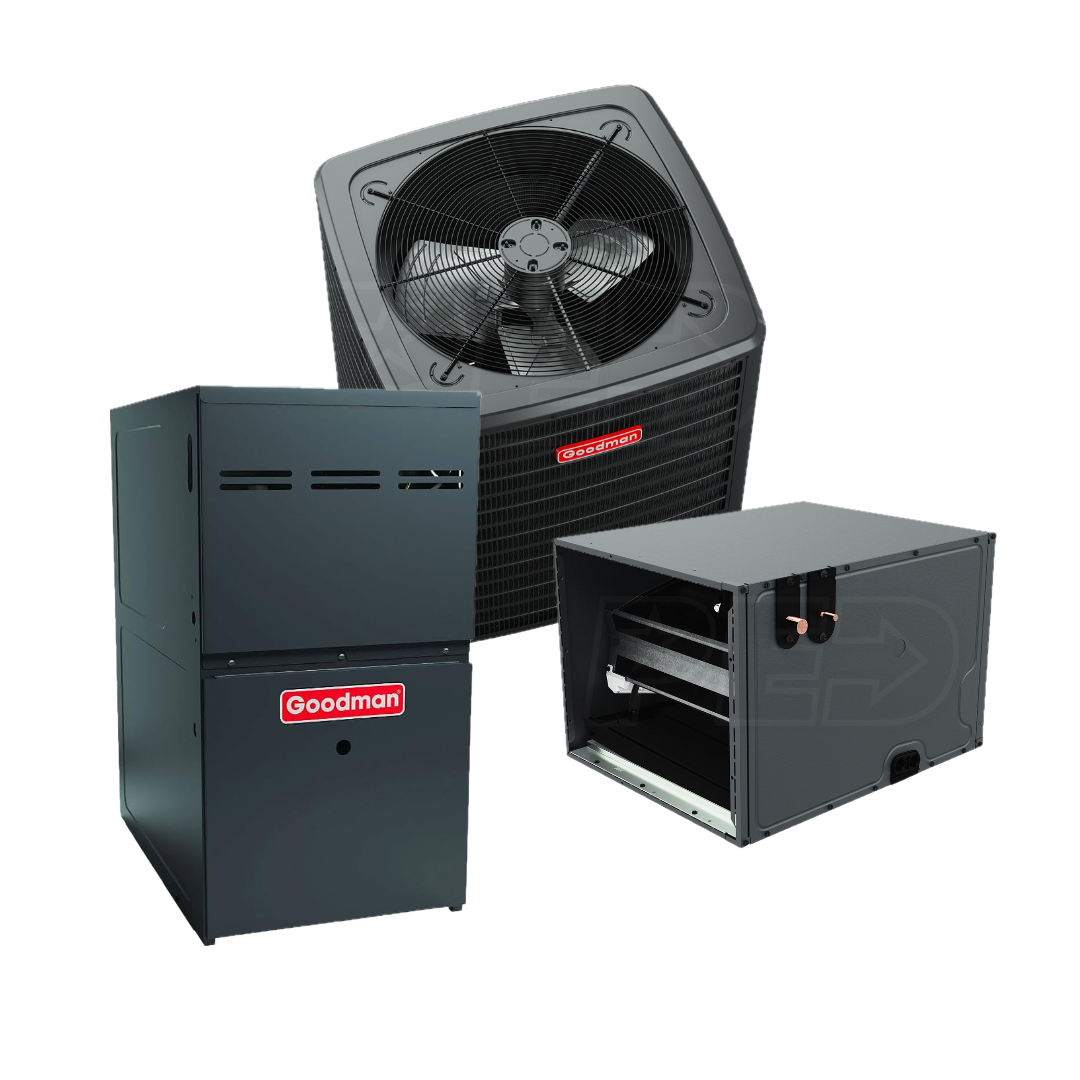 Goodman - 14.3 SEER2 - 2-Ton - Single-Stage - Gas System with 80% Furnace